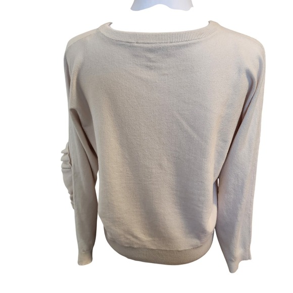 Philosophy Republic Clothing Cream Knit Ruffle Sleeve Sweater Women's M - Picture 5 of 7